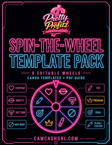 Spin-the-Wheel Template Pack for cam models cover art by Pretty Profitz