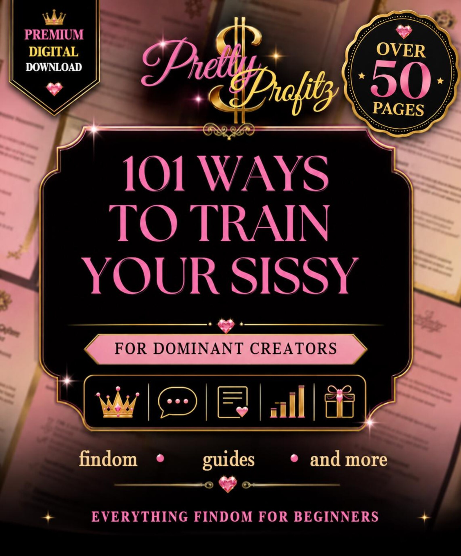 101 Ways to Train Your Sissy findom guide cover art by Pretty Profitz